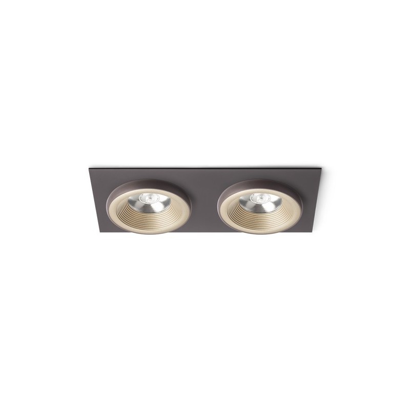 RENDL SHARM SQ II zápustné svietidlo perlová zlatá/hnedá 230V LED 2x10W 24° 3000K R13256