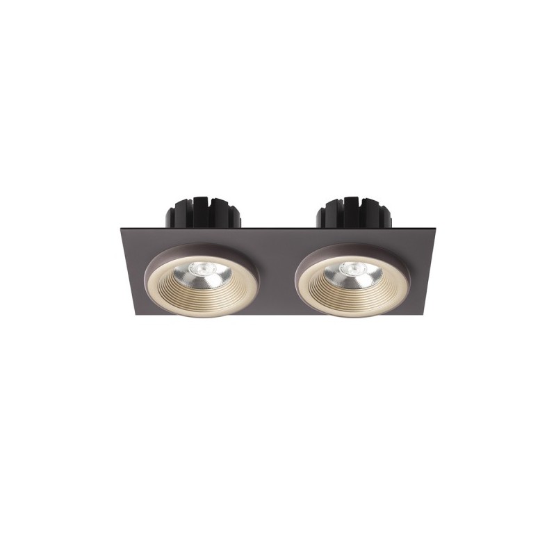 RENDL SHARM SQ II zápustné svietidlo perlová zlatá/hnedá 230V LED 2x10W 24° 3000K R13256