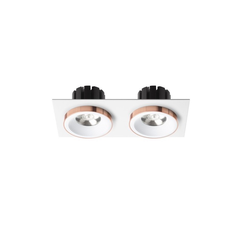 RENDL SHARM SQ II zápustná biela meď 230V LED 2x10W 24°  3000K R13255