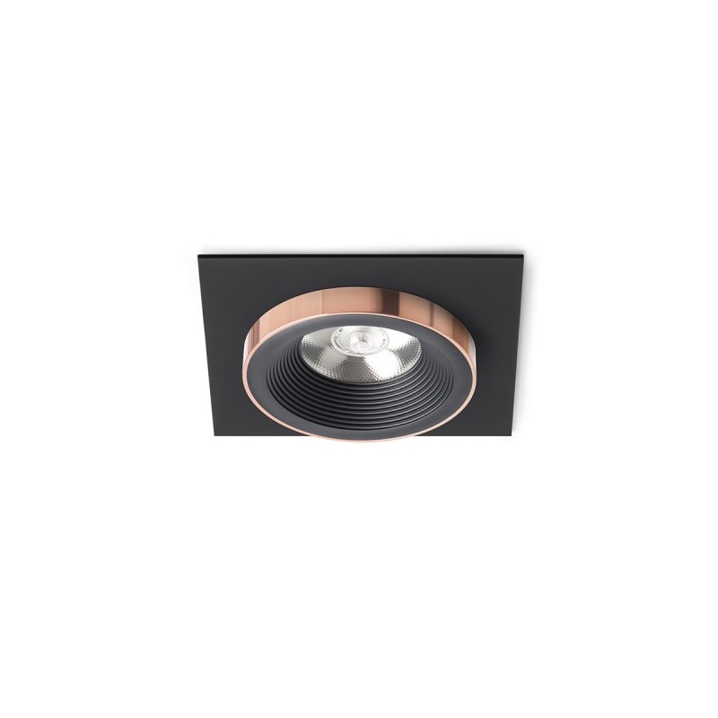 RENDL SHARM SQ I zápustné svietidlo čierna/čierna meď 230V LED 10W 24° 3000K R13254