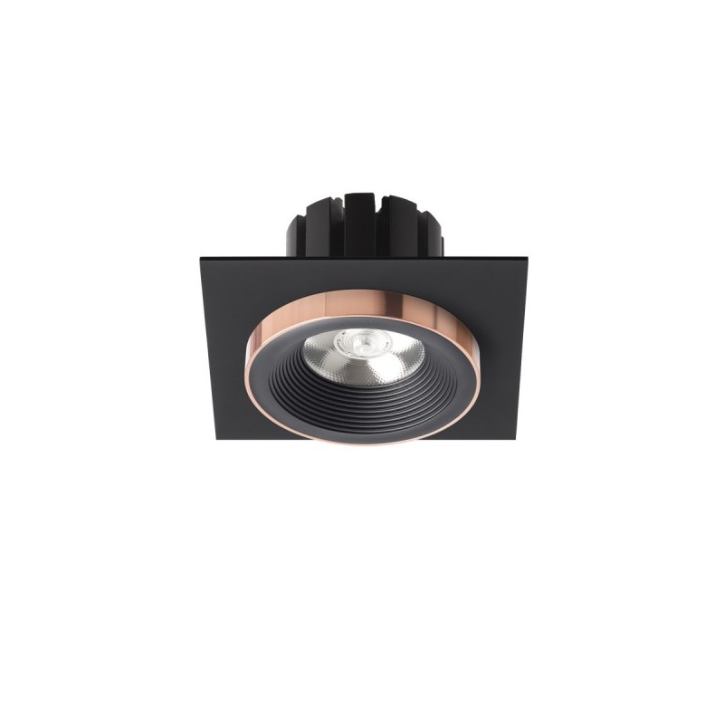 RENDL SHARM SQ I zápustné svietidlo čierna/čierna meď 230V LED 10W 24° 3000K R13254