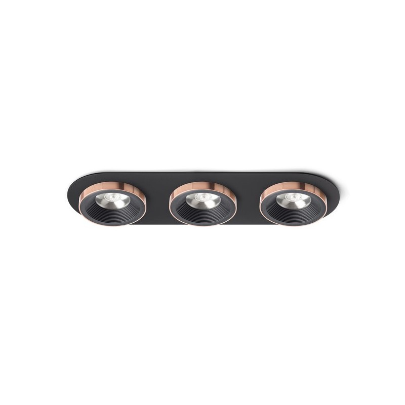 RENDL SHARM R III zápustné svietidlo čierna/čierna meď 230V LED 3x10W 24° 3000K R13249