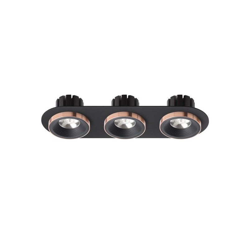 RENDL SHARM R III zápustné svietidlo čierna/čierna meď 230V LED 3x10W 24° 3000K R13249