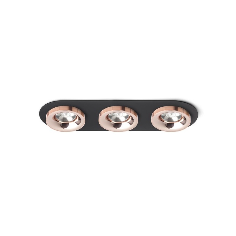 RENDL SHARM R III zápustné svietidlo čierna meď/meď 230V LED 3x10W 24° 3000K R13248