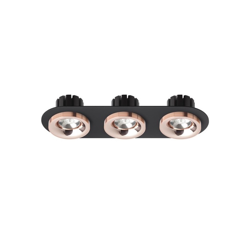 RENDL SHARM R III zápustné svietidlo čierna meď/meď 230V LED 3x10W 24° 3000K R13248