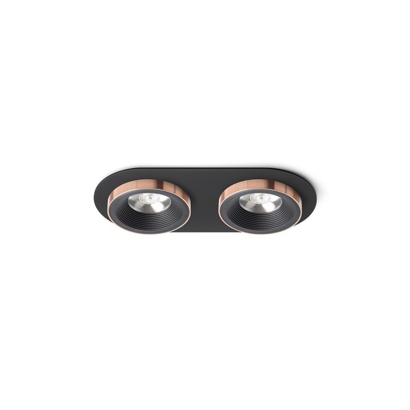 RENDL SHARM R II zápustné svietidlo čierna/čierna meď 230V LED 2x10W 24° 3000K R13244