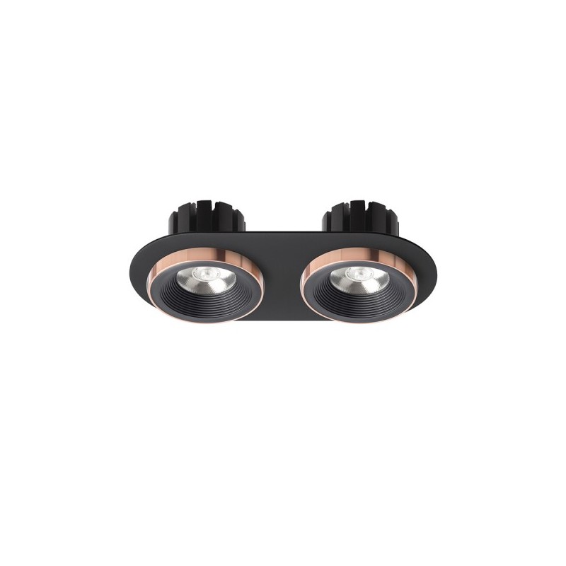 RENDL SHARM R II zápustné svietidlo čierna/čierna meď 230V LED 2x10W 24° 3000K R13244