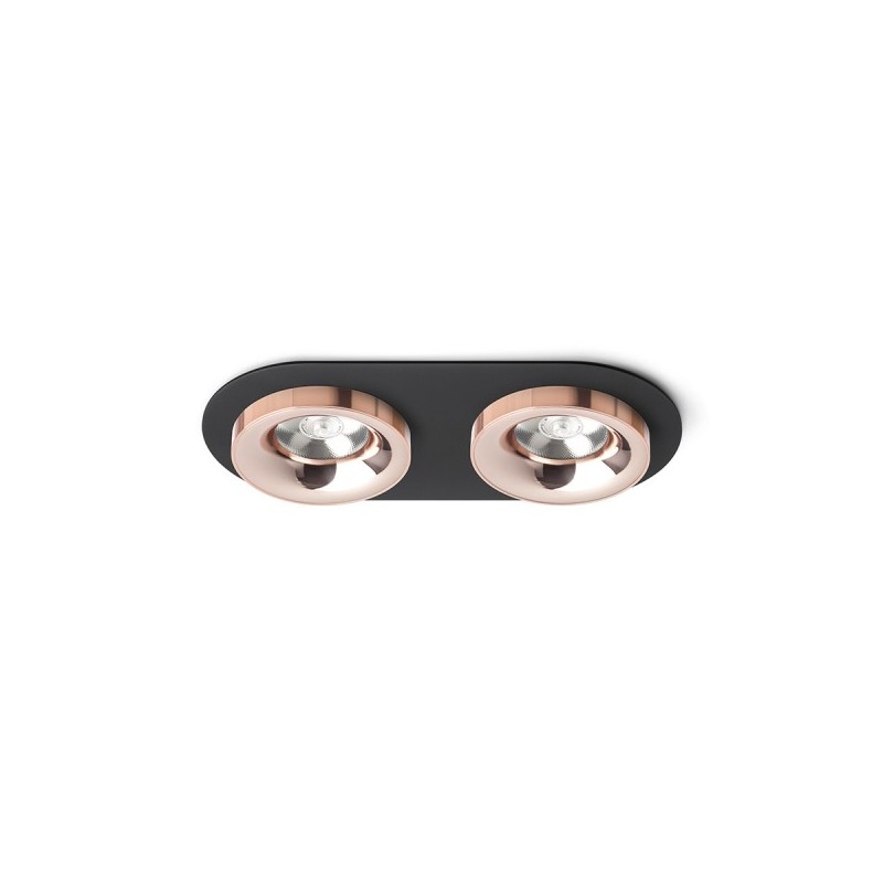 RENDL SHARM R II zápustné svietidlo čierna meď/meď 230V LED 2x10W 24° 3000K R13243