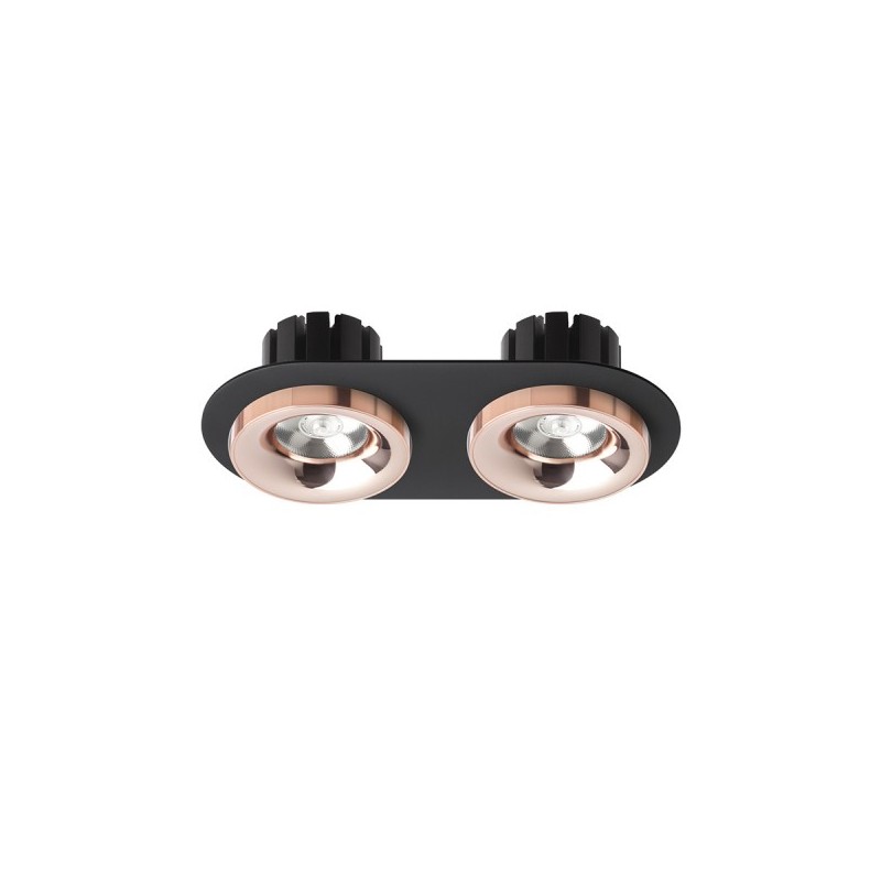 RENDL SHARM R II zápustné svietidlo čierna meď/meď 230V LED 2x10W 24° 3000K R13243