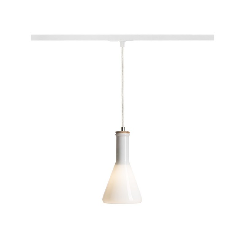 RENDL závesné svietidlo PULIRE CON pre jednookr. lištu opálové sklo/drevo 230V E14 28W R13209