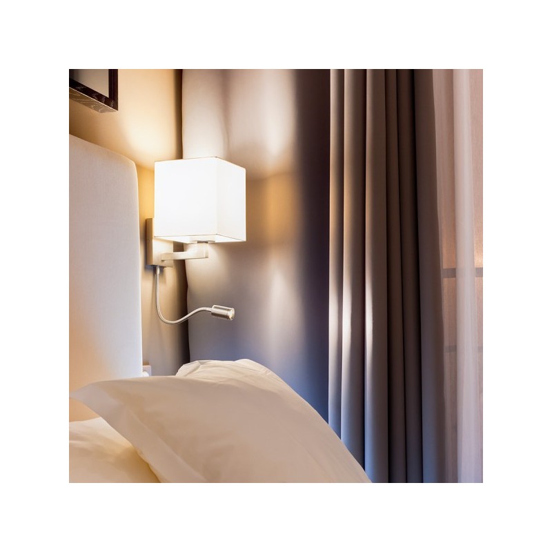 RENDL TAINA s tienidlom biela matný nikel 230V E27 LED 28+3W 25°  3000K R12956