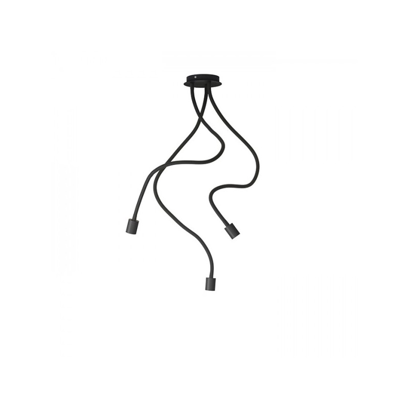 RENDL LOYD E27 III stropné svietidlo čierna 230V E27 3x28W R12935