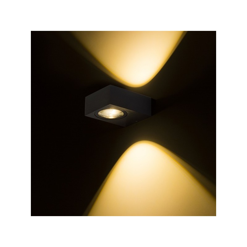 RENDL KORSO II nástenná  čierny elox 230V LED 2x3W 120° IP54  3000K R12832
