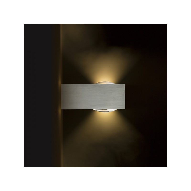 RENDL KORSO II nástenná  česaný hliník 230V LED 2x3W 120° IP54  3000K R12831