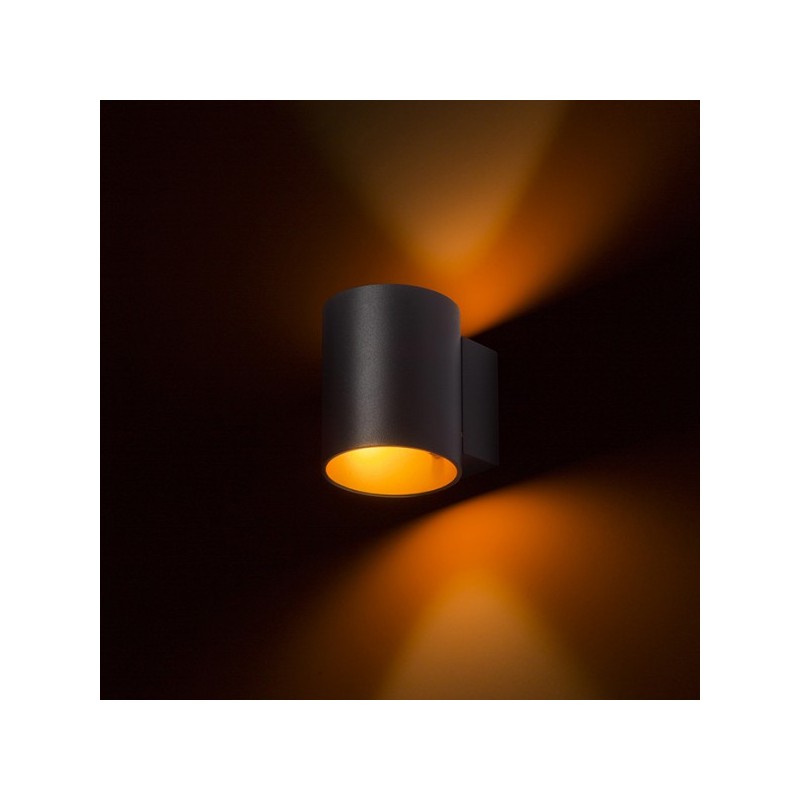 RENDL TUBA W nástenná matná čierna/zlatá  230V G9 33W R12740