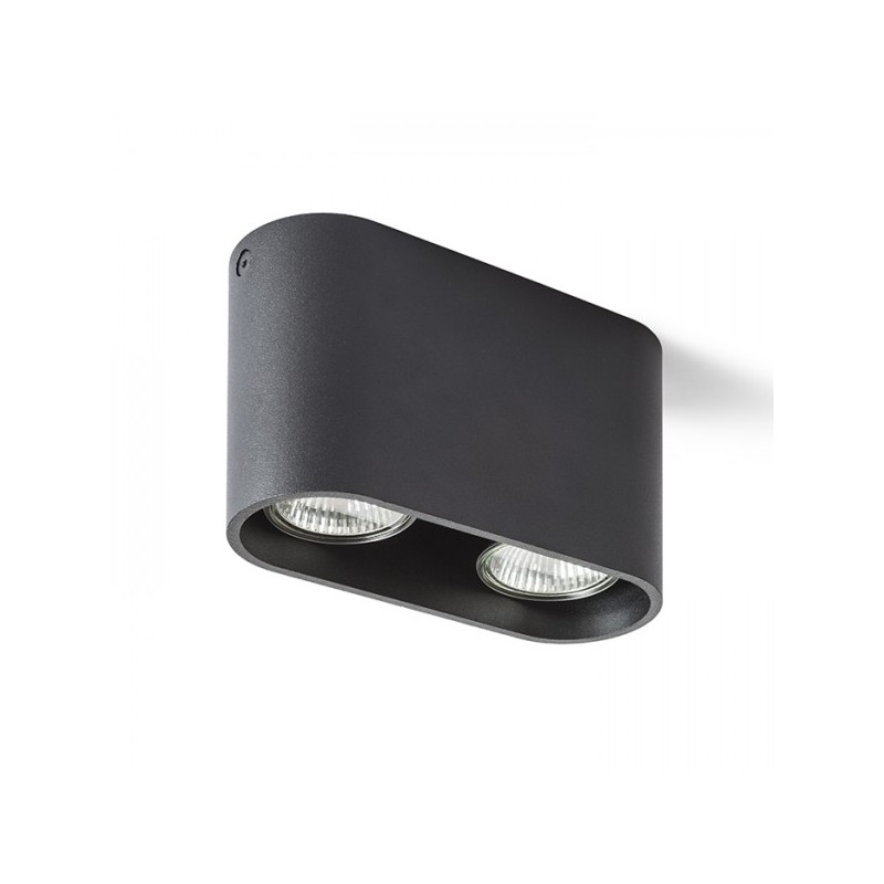 RENDL MANTOVA II stropná matná čierna  230V GU10 2x35W R12734