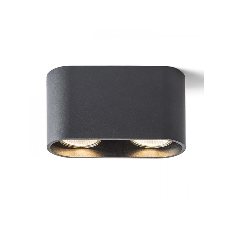 RENDL MANTOVA II stropná matná čierna  230V GU10 2x35W R12734