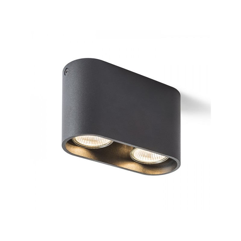 RENDL MANTOVA II stropná matná čierna  230V GU10 2x35W R12734