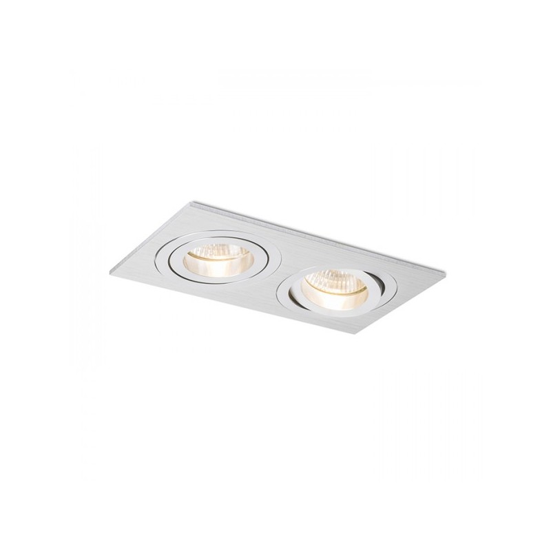 RENDL PASADENA GU10 SQ II zápustné svietidlo česaný hliník 230V GU10 2x50W R12712