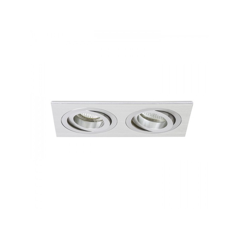 RENDL PASADENA GU10 SQ II zápustné svietidlo česaný hliník 230V GU10 2x50W R12712