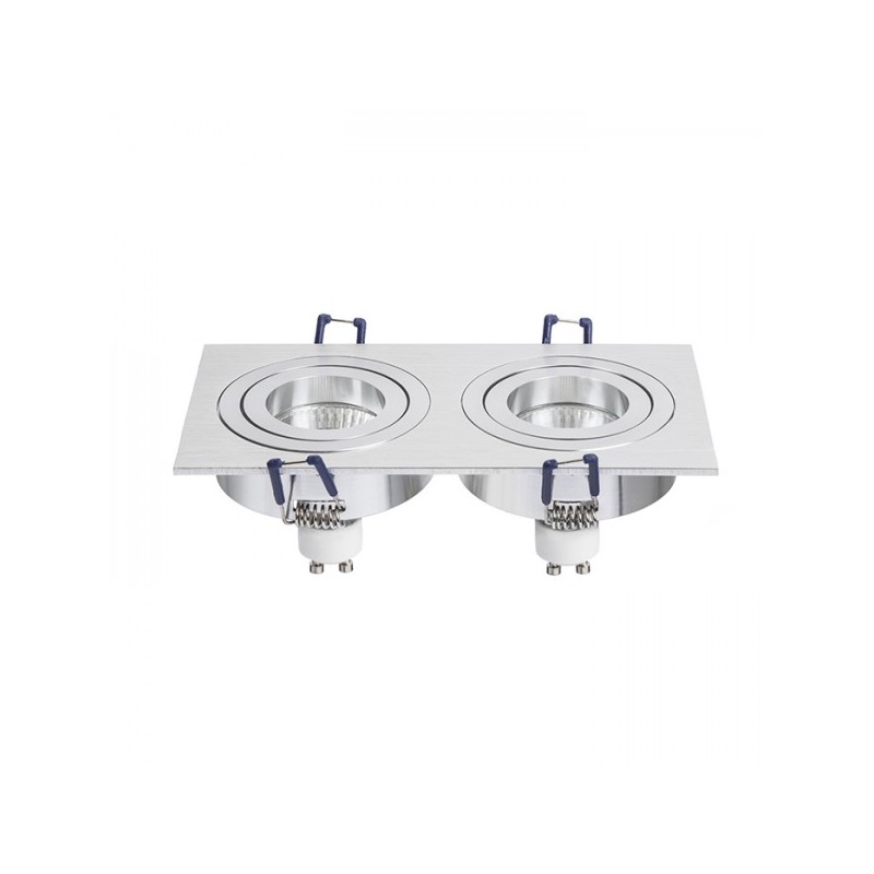 RENDL PASADENA GU10 SQ II zápustné svietidlo česaný hliník 230V GU10 2x50W R12712