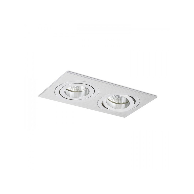 RENDL PASADENA GU10 SQ II zápustné svietidlo česaný hliník 230V GU10 2x50W R12712