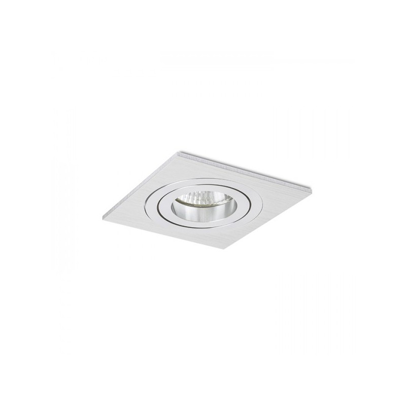 RENDL PASADENA GU10 SQ I zápustné svietidlo česaný hliník 230V GU10 50W R12709
