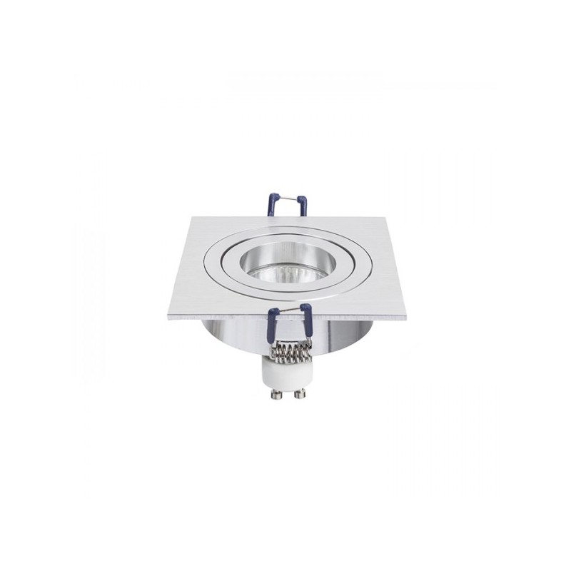 RENDL PASADENA GU10 SQ I zápustné svietidlo česaný hliník 230V GU10 50W R12709