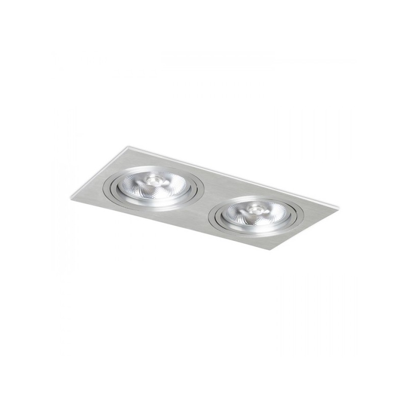 RENDL zápustné svietidlo PASADENA G53 SQ II česaný hliník 12V G53 2x50W R12704