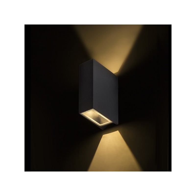 RENDL UKKO nástenná čierna  230V LED 2x3W 55° IP54  3000K R12555