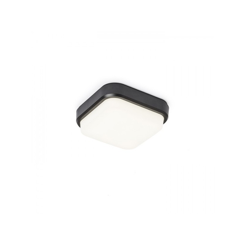 RENDL TARIS SQ 17 prisadená čierna plast 230V LED 8W IP54  3000K R12525
