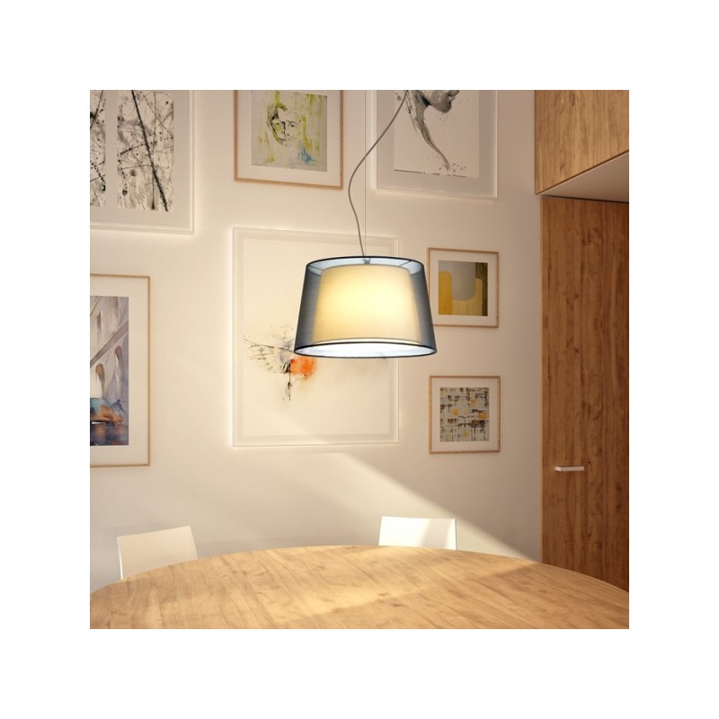 RENDL ESPLANADE závesná transparentná čierna/biela chróm 230V E27 42W R12483