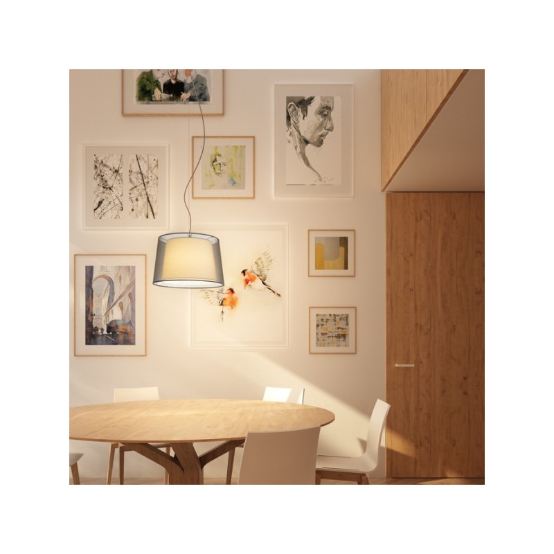 RENDL ESPLANADE závesná transparentná čierna/biela chróm 230V E27 42W R12483