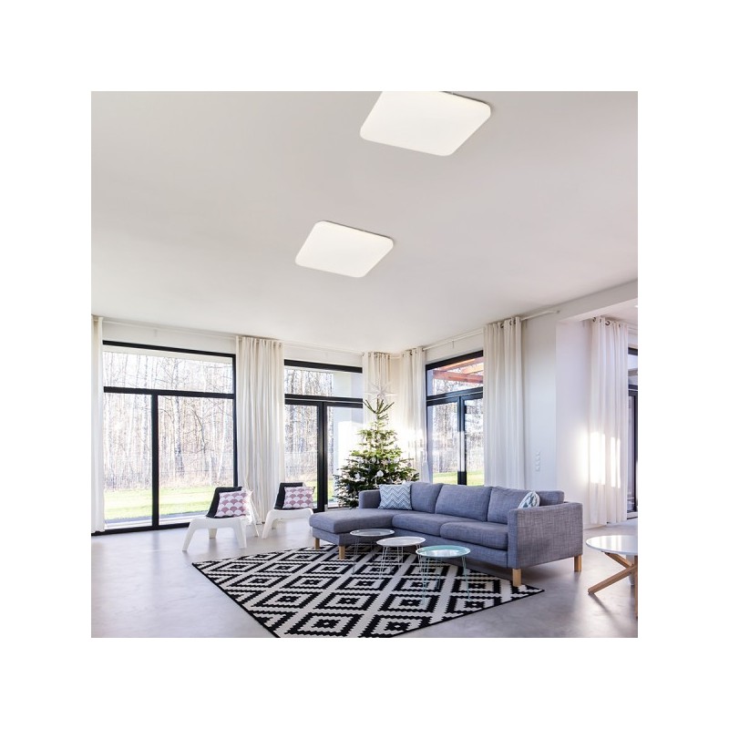 RENDL SEMPRE SQ 63 senzor stropná  mliečny akrylát 230V LED 76W  3000K R12443