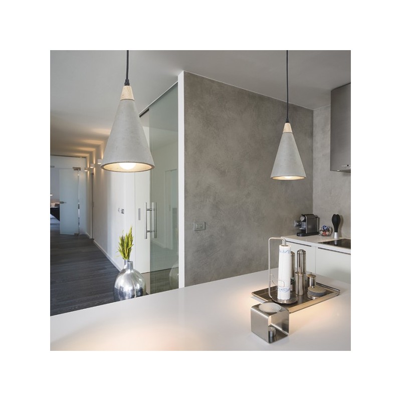 RENDL HEIDI závesná  betón/drevo 230V E27 28W R12380