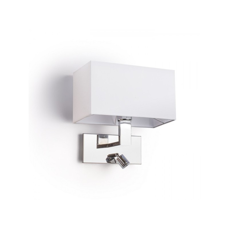 RENDL PLAZA nástenná s LED bodovkou biela chróm 230V E27 LED 42+3W  3000K R11982