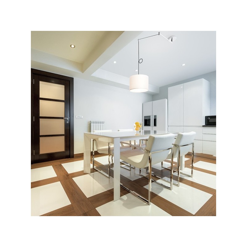 RENDL BROADWAY závesná s ramenom biela chróm 230V E27 42W R11978