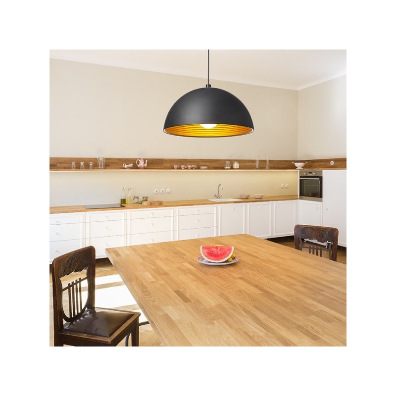 RENDL CARISSIMA 40 závesná matná čierna/zlatá  230V E27 42W R11766