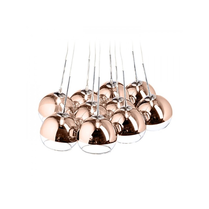 RENDL ASTRAL závesná medené sklo/číre sklo 230V/12V G4 10x20W R11706