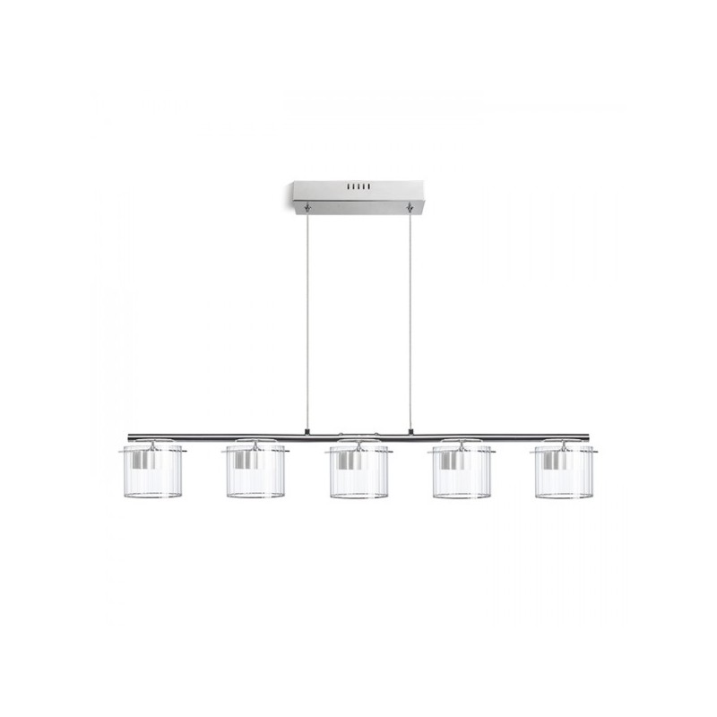 RENDL ESTRA V závesná biela číre sklo 230V LED 5x5W  3000K R11678