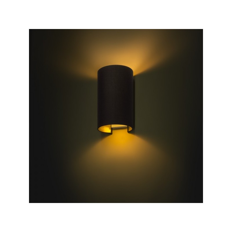 RENDL RON W 15/25 nástenná  Pollycotton čierna/zlatá fólia 230V E27 28W R11464