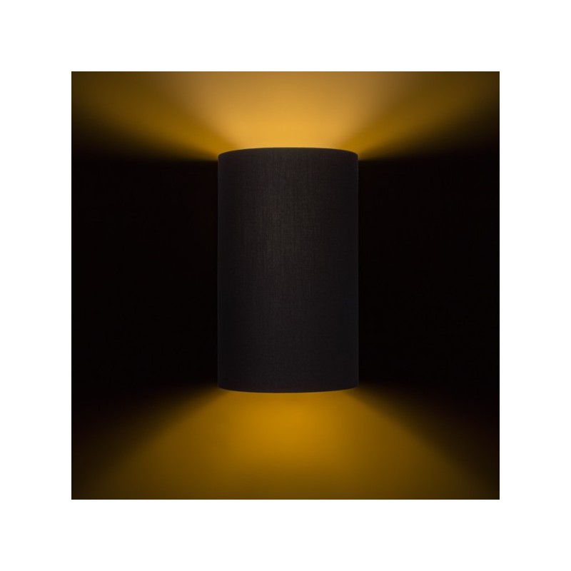 RENDL RON W 15/25 nástenná  Pollycotton čierna/zlatá fólia 230V E27 28W R11464