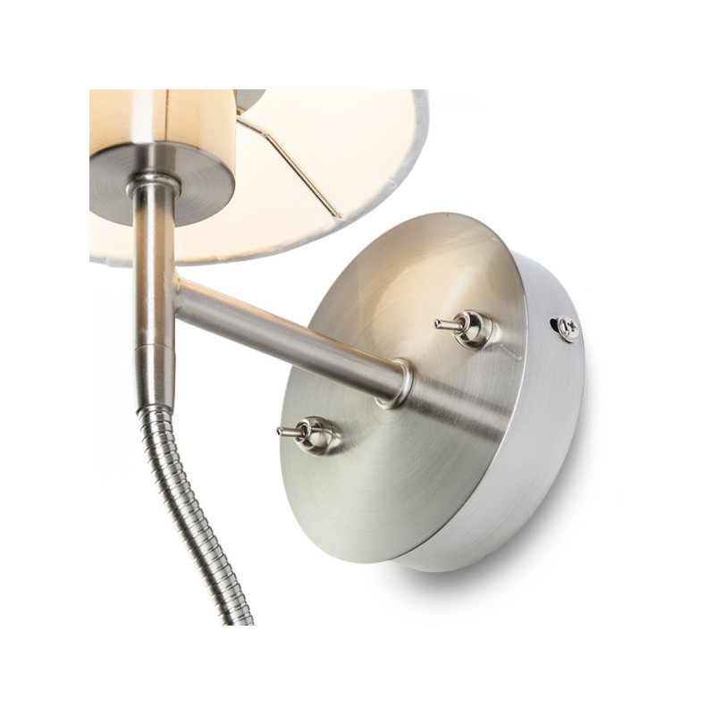 RENDL VERSA nástenná so tienidlom biela matný nikel 230V E27 LED 42+3W 40°  3000K R10580