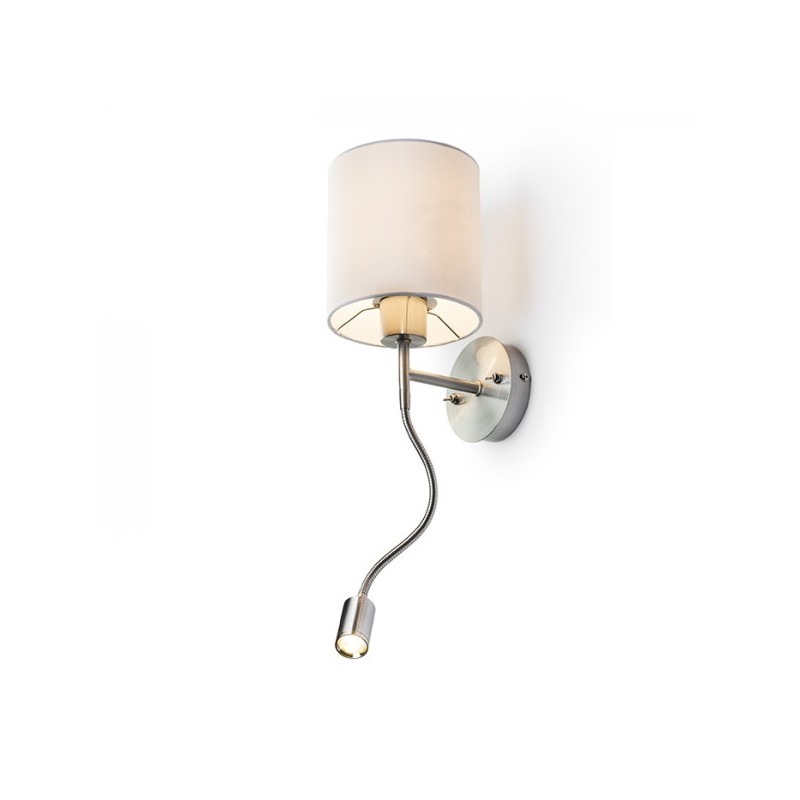 RENDL VERSA nástenná so tienidlom biela matný nikel 230V E27 LED 42+3W 40°  3000K R10580