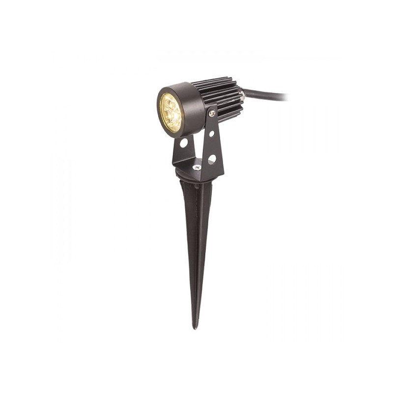 RENDL GUN na bodci čierna  230V LED 3x1W 30° IP65  3000K R10530