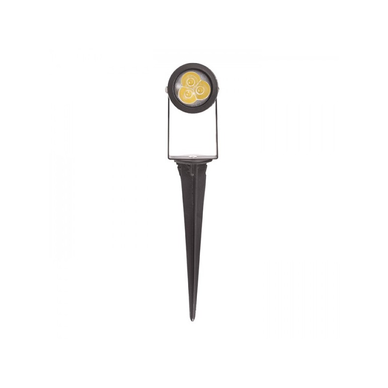 RENDL GUN na bodci čierna  230V LED 3x1W 30° IP65  3000K R10530