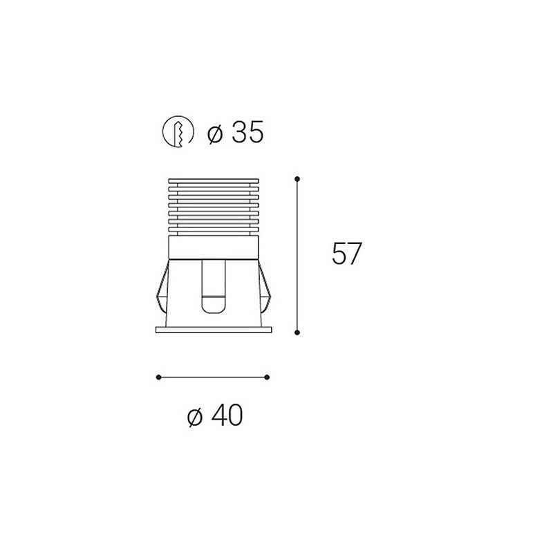 LED2 RAY XS, W 3W 3000K 2250131