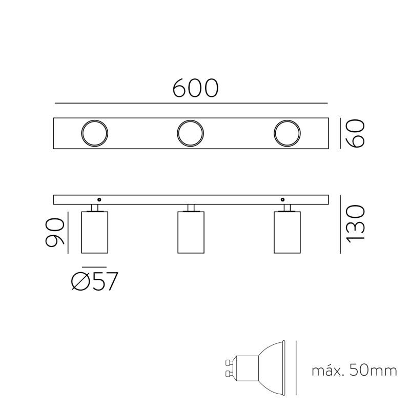 ACB stropné svietidlo Gina P3874R30B 