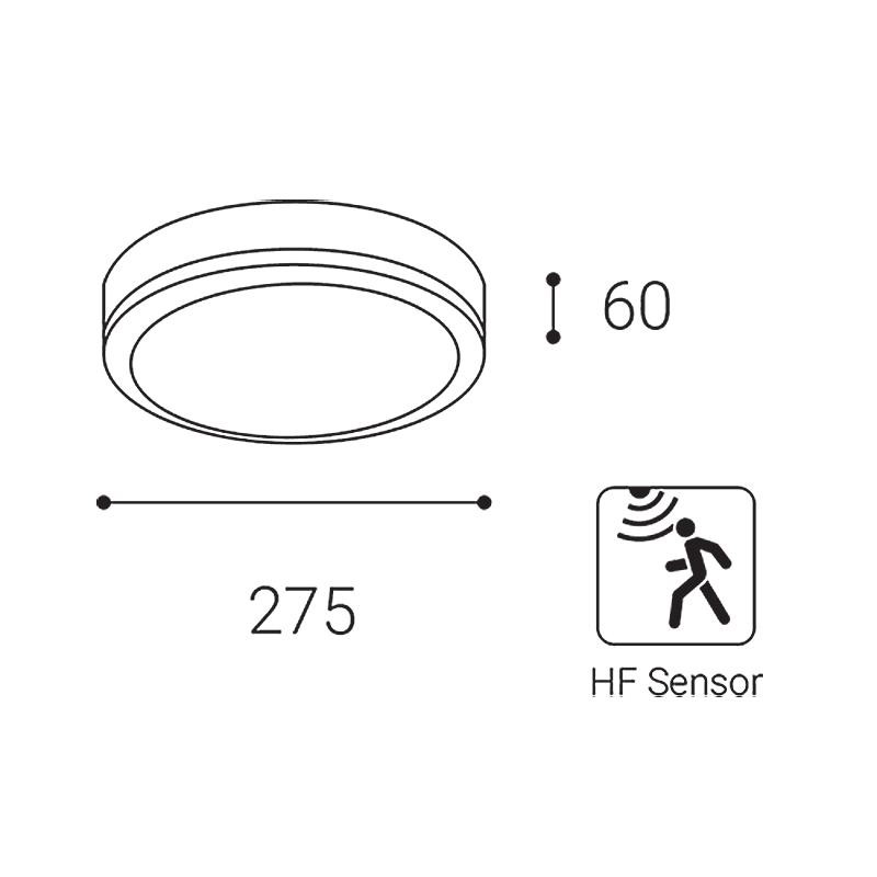 LED2 KERY, B DALI/PUSH 18W 3CCT 3000K/4000K/5700K 5233953D