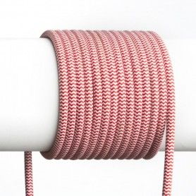 RENDL FIT 3x0,75 1bm textilný kábel červená/biela R12227